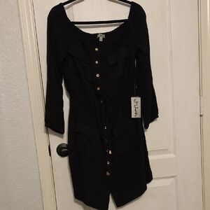 Black Button-Down Dress